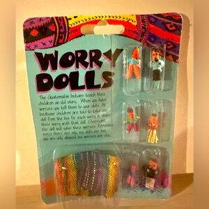NWT Miniature Guatemala Worry Dolls Guatemalan Set Of 6 & Pouch NEW OOAK